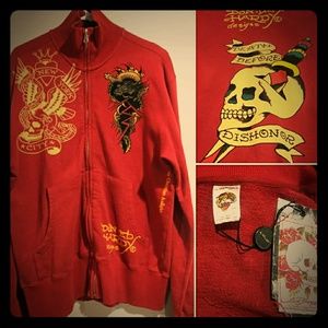 Ed Hardy New York City Tattoo Sweatshirt Jacket